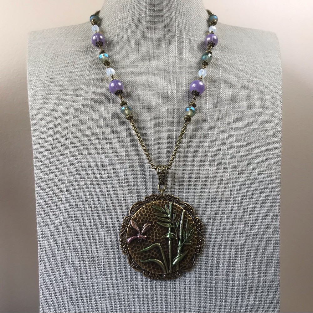 Handmade Dragonfly pendant necklace